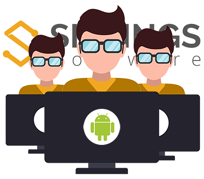 Hire Android developers – team with Android icons